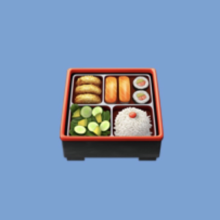 iPhoneの「絵文字のお弁当」のカロリーは、たぶん1,130kcal。