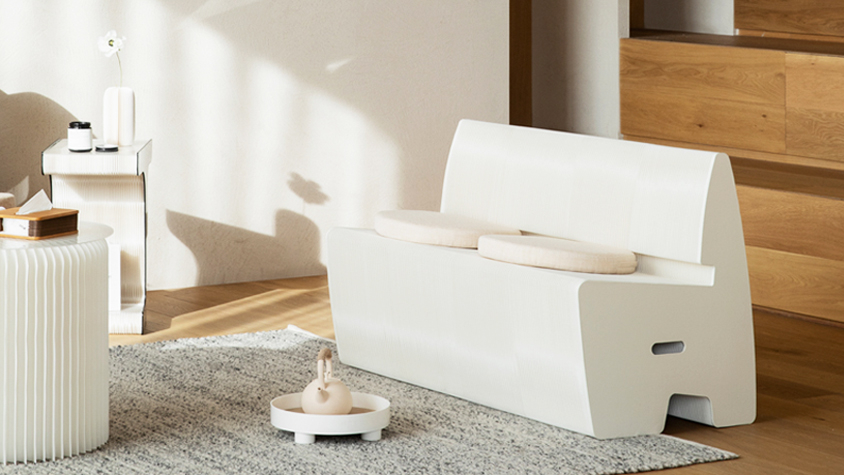 日本初上陸！9cmから140㎝までサイズ調整自由自在な「ペーパーソファ