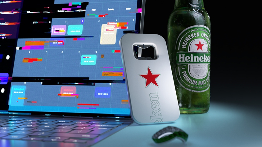 ハイネケン】残業で夜遅くまで明るいオフィスを広告でジャック【The