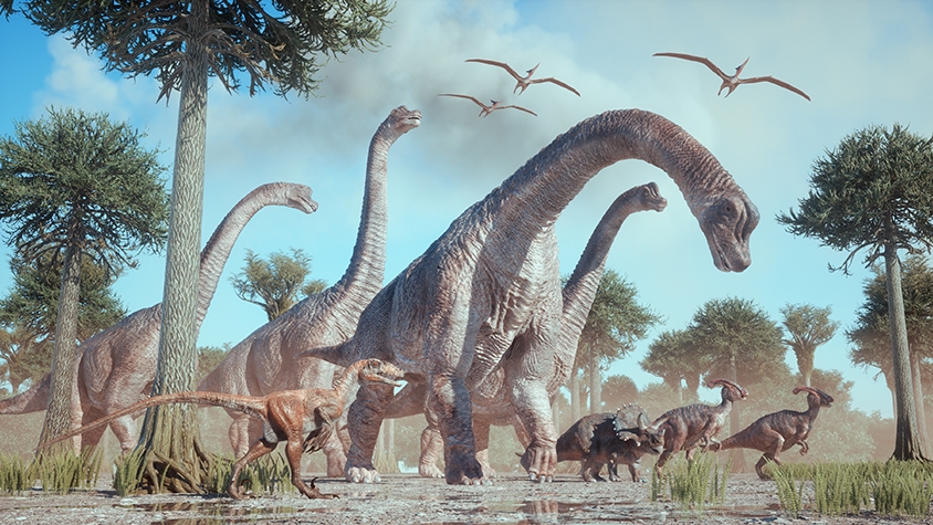 「Science Advances」に掲載された分析により、白亜紀の恐竜が大量絶滅した主な原因は、小惑星の衝突だけではなかったことを示す証拠が ...