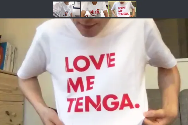 TENGA」のロゴTシャツをオンラインMTGで着てみたら…… | TABI LABO