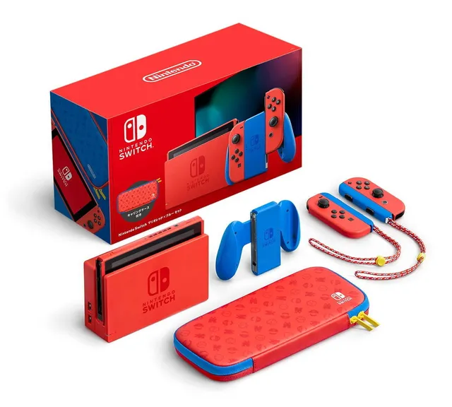レッド×ブルーの「マリオ」色になった「Nintendo Switch」が2月12日 
