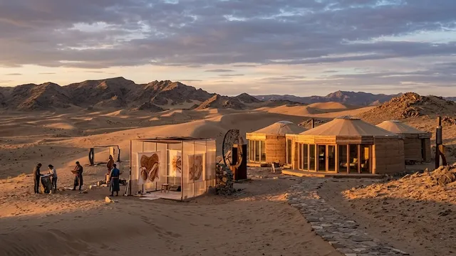 ゴビ砂漠の絶景でアート制作。モンゴルのエコロッジ「Three Camel