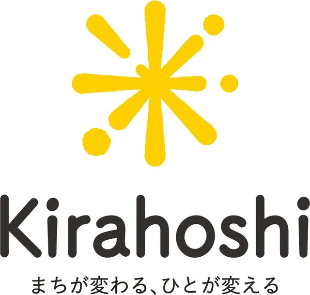 運営元きら星株式会社のロゴと『まちが変わる、ひとが変える』というブランドメッセージ