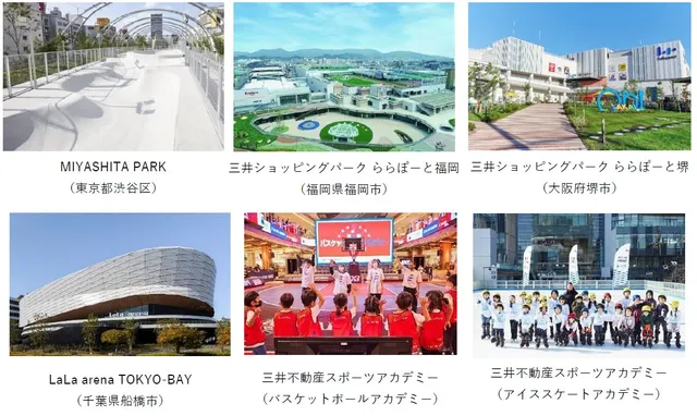 三井不動産が運営する他のスポーツ施設(LaLa arena TOKYO-BAY、バスケ・アイススケートアカデミー)の様子
